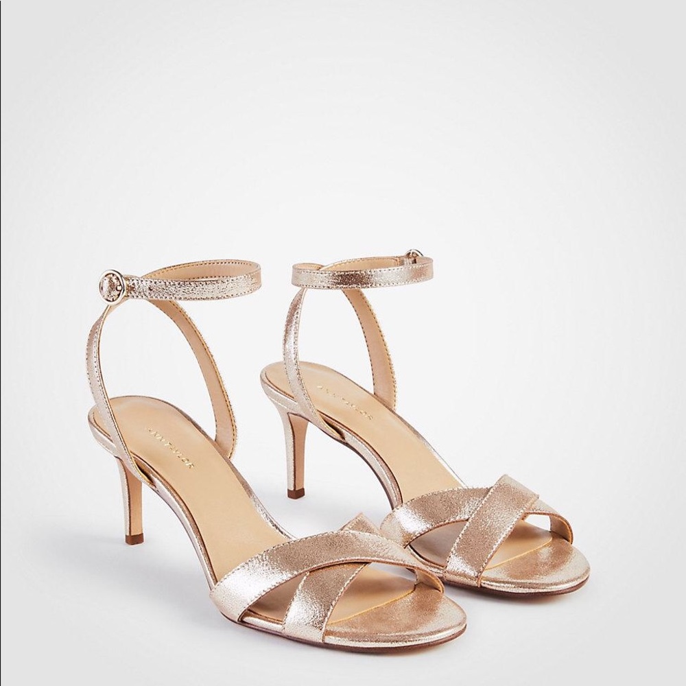 Ann Taylor Rose Gold Sandals